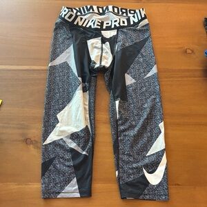 Nike Pro Black and Gray Patterned Tights